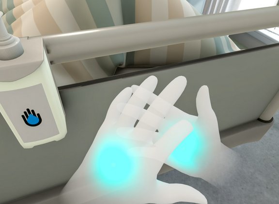 Virtual germs for hygienic hands